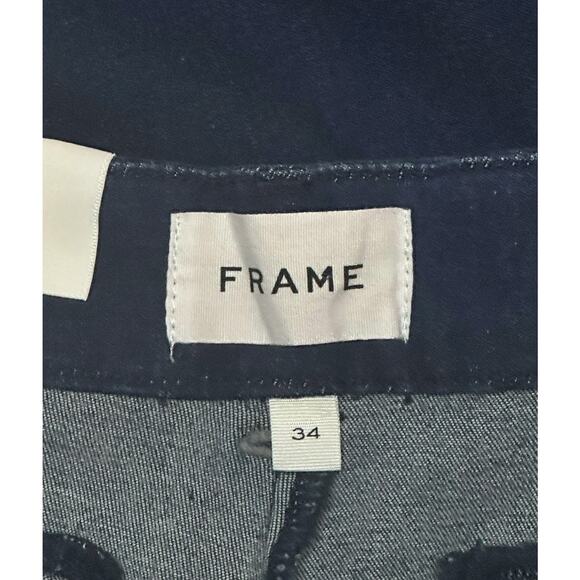 New $228 FRAME D-Belt High Waist Flare Jeans Wide Leg Denim Indigo Blue Bootcut - Picture 13 of 16